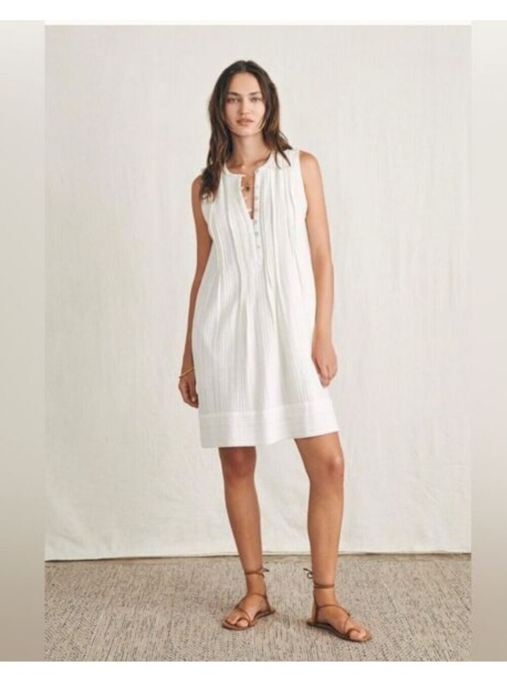Faherty Organic Cotton White Isha Dress
